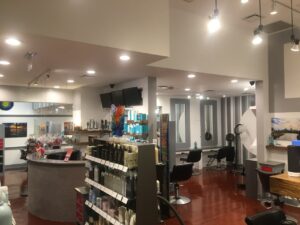 the inside of a salon for sale in the chicago downtown loop