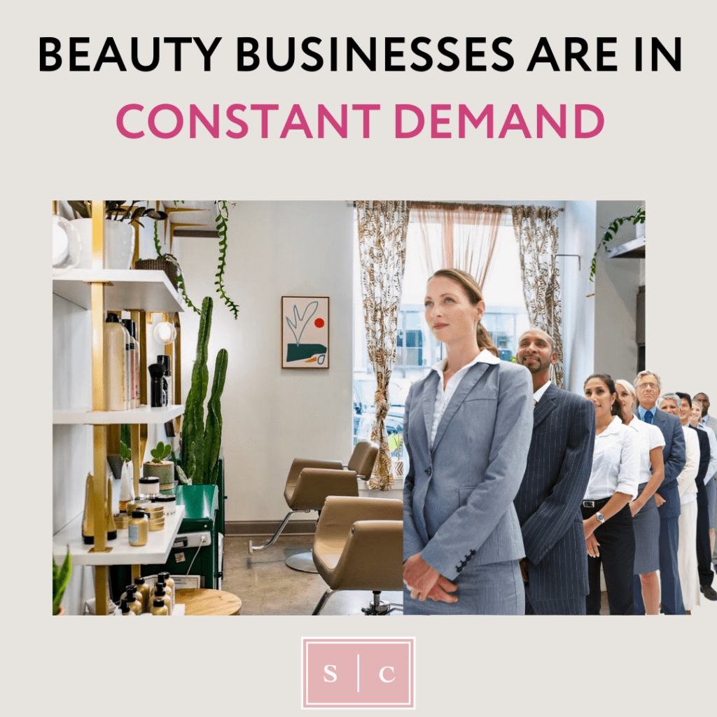 photo of people lining up to get into a salon for services