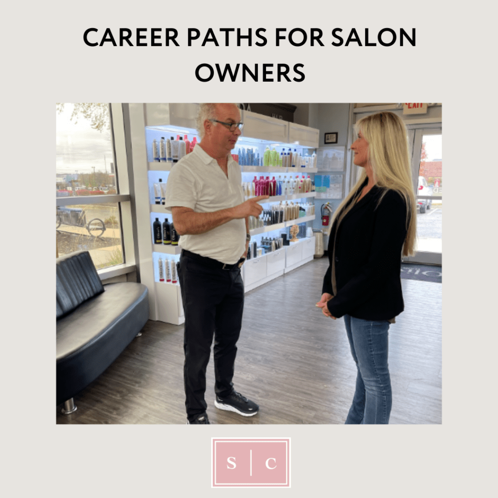 photo of susan wos with oliver steinagel demonstrating options for people in the salon industry who want a different career