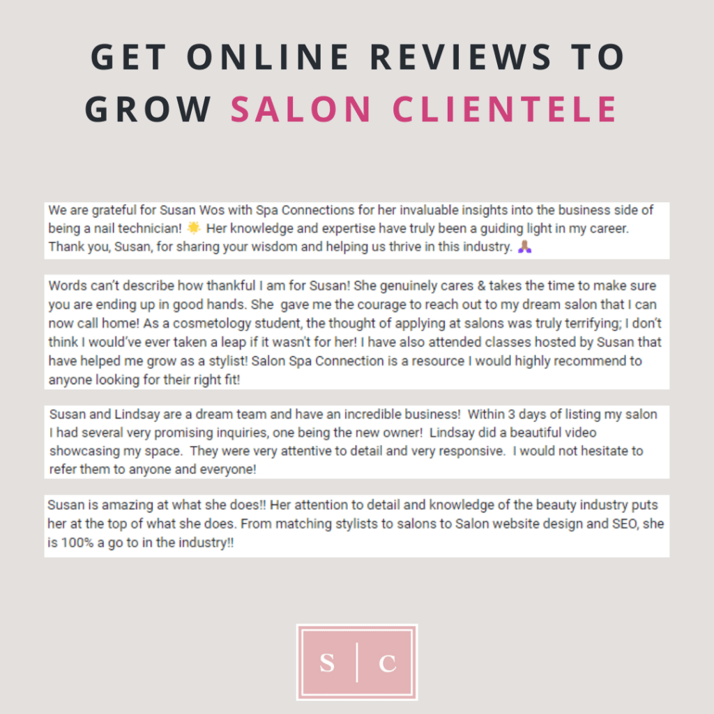 getting hair client reviews helps to grow clientele