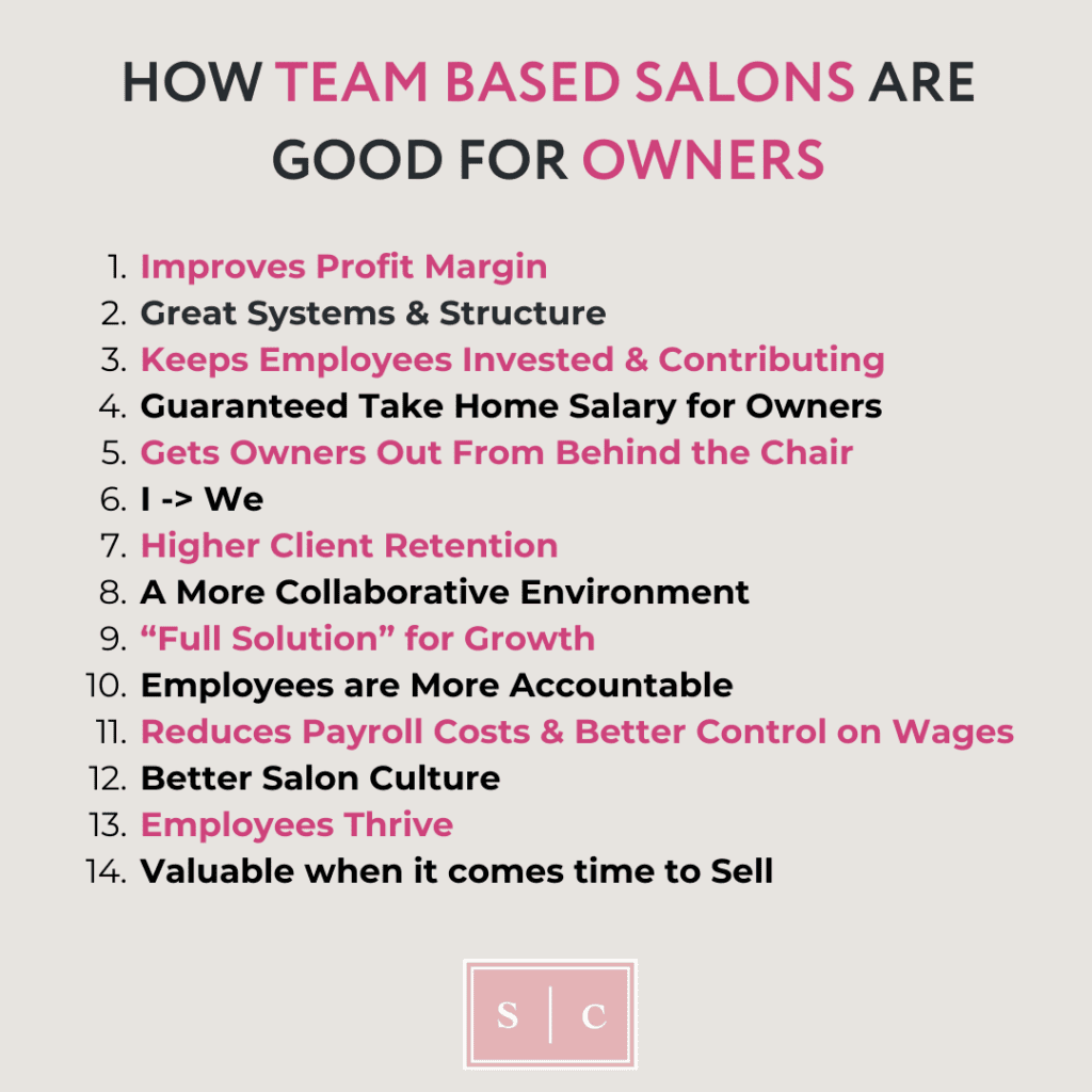owner benefits of a team compensation salon
