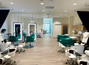 interior of the hair services area at the spas qc in scott county iowa