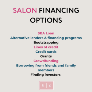 ways salon owners can fund a salon start up